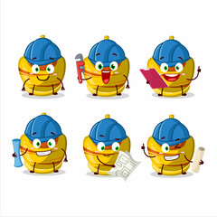 architect yellow sugar candy cute mascot character with pliers