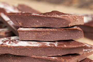 chocolate is broken into a large number of pieces