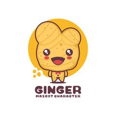 vector Ginger cartoon mascot, suitable for, logos, prints, labels, stickers, etc