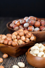 dried cashew nuts on a wooden table