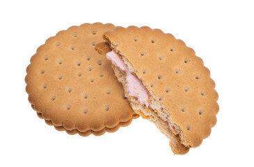 double biscuits with strawberry cream