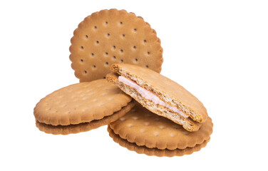 double biscuits with strawberry cream