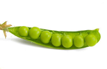 pod of green peas isolated