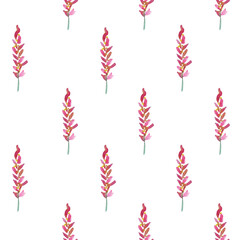 Watercolor Pink flowers. Seamless Pattern