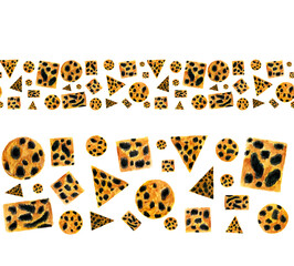 watercolor border cheetah fur texture 