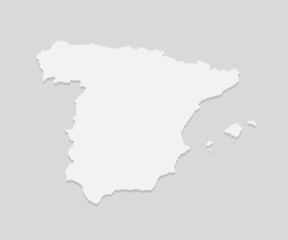 Vector map Spain, template Europe outline country