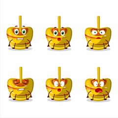 Character cartoon of yellow sugar candy with scared expression