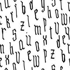 Gothic alphabet pattern seamless, calligraphy, lettering. European Medieval latin letters. Vector background