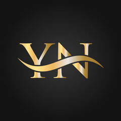 Fototapeta Letter YN Logo Design Template. YN, Y N Letter Logo Modern, Flat, Minimalist, Business, Company Sign obraz