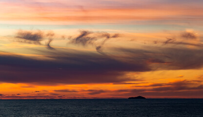 Cloudscape over the sea, sunset shot. Dubrovnik. Croatia.