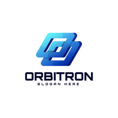 Vector Logo Illustration Orbit Gradient Colorful Style.
