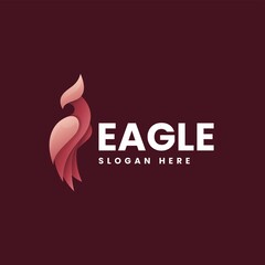 Vector Logo Illustration Eagle Gradient Colorful Style.