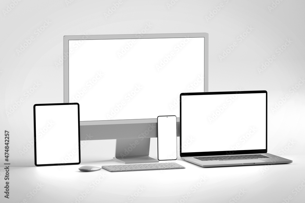 Poster screen device mock up - 3d rendering