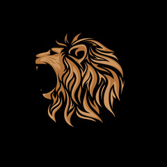 lion head logo simple vector king of the jungle