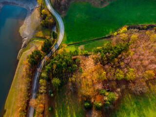 autum forest aerial photo