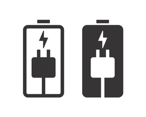 Battery charging icon. USB connection recharge sign symbol. Illustration vector