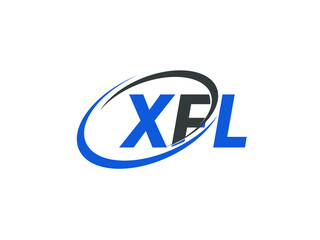XFL letter creative modern elegant swoosh logo design