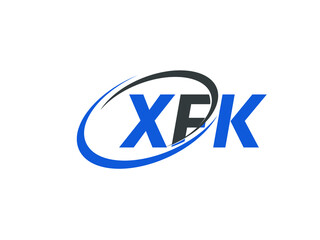 XFK letter creative modern elegant swoosh logo design