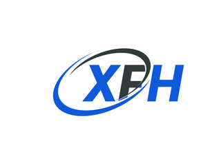 XFH letter creative modern elegant swoosh logo design