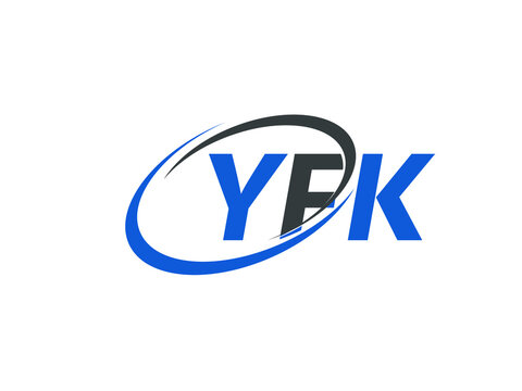 YFK letter creative modern elegant swoosh logo design