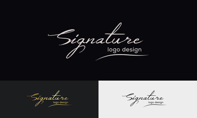 Fototapeta na wymiar Handwriting logo template vector. signature logo concept.
