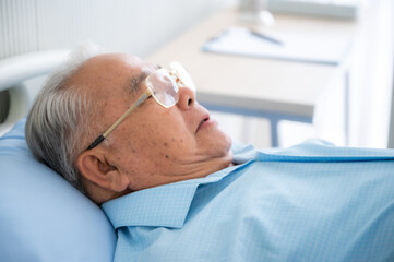 old senior patient man visit doctor at hospital to medical health care check, health insurance