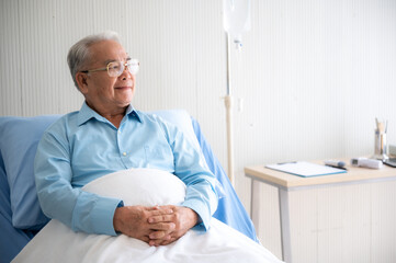 Fototapeta premium old senior patient man visit doctor at hospital to medical health care check, health insurance