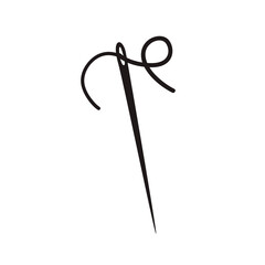 needle in a simple isunk. illustration in vintage cartoon style hand drawn