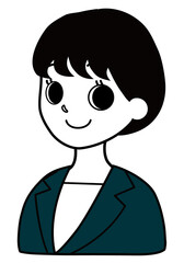 笑顔のスーツを着た女性会社員