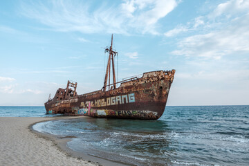 The Dimitrios shipwreck on Valtaki beach