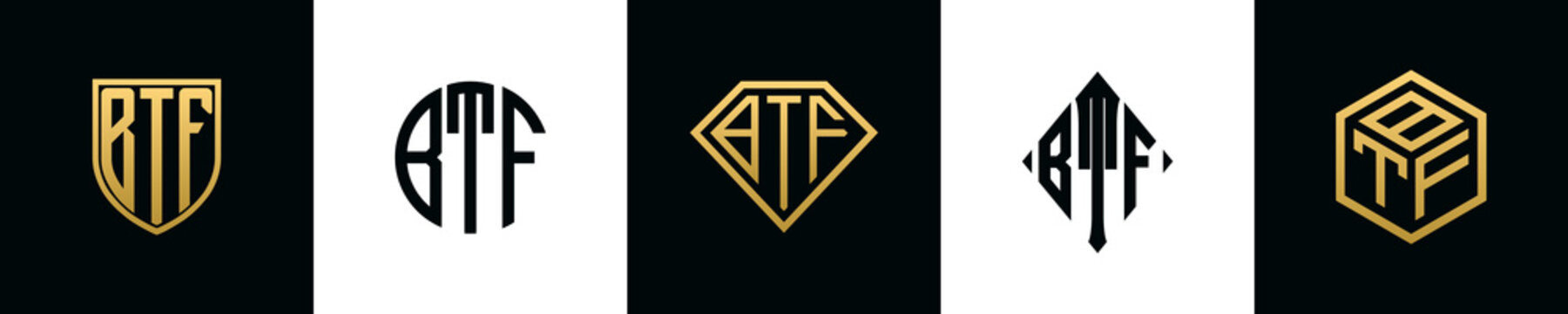 Initial letters BTF logo designs Bundle