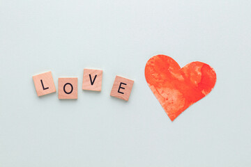 Wooden blocks in a pastel board with the text end heart.