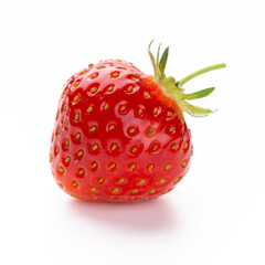 Fresh strawberries closeup on a white background. Isolated - Image
