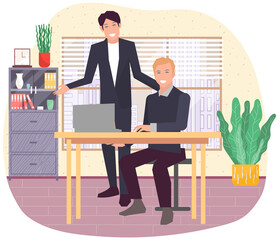 Businesspeople have project strategy planning meeting. Teamwork with business plan, creating new creative project. Meeting to discuss starting business. Colleagues discussing work in entrepreneurship