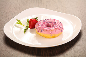 Glaze cundy donut with chocolate