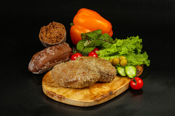 Homemade roasted cutlet minced meat