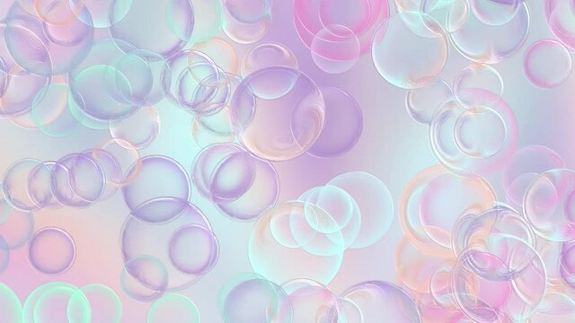 Many different colorful soap bubbles