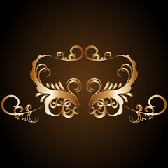 Gold ornament, with monograms.