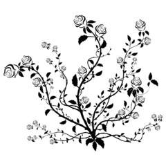 Bush with roses and monograms