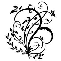 Simple pattern with leaves and monograms.