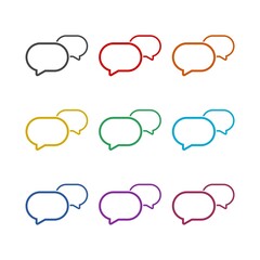 Fototapeta premium Speech bubble chat icon isolated on white background, color set