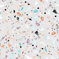 Terrazzo Texture Vector. Flooring Seamless Pattern