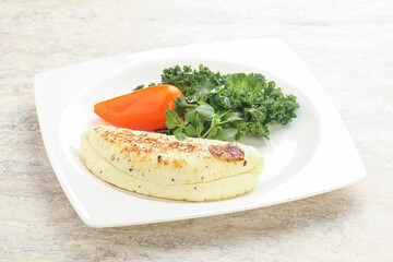 Roasted traditional cheese haloumi