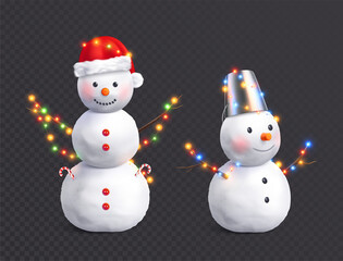 Snowman transparent realistic