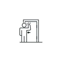 Man knocking at the door - vector line icon
