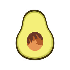 Fresh avocado. Organic food. Illustration.