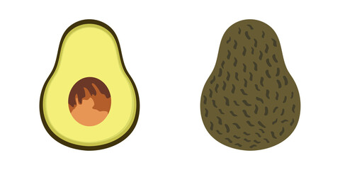 Fresh avocado. Organic food. Illustration.