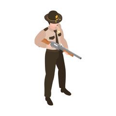 Sheriff With Rifle Composition