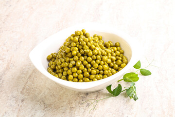 Marinated Green peas in the bowl