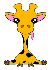 Giraffe cartoon animal isolated illustration